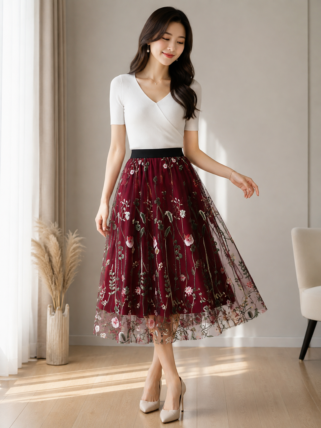 Floral Tulle Skirt