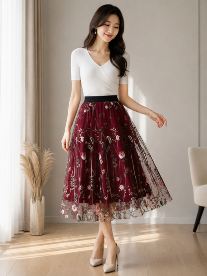Floral Tulle Skirt