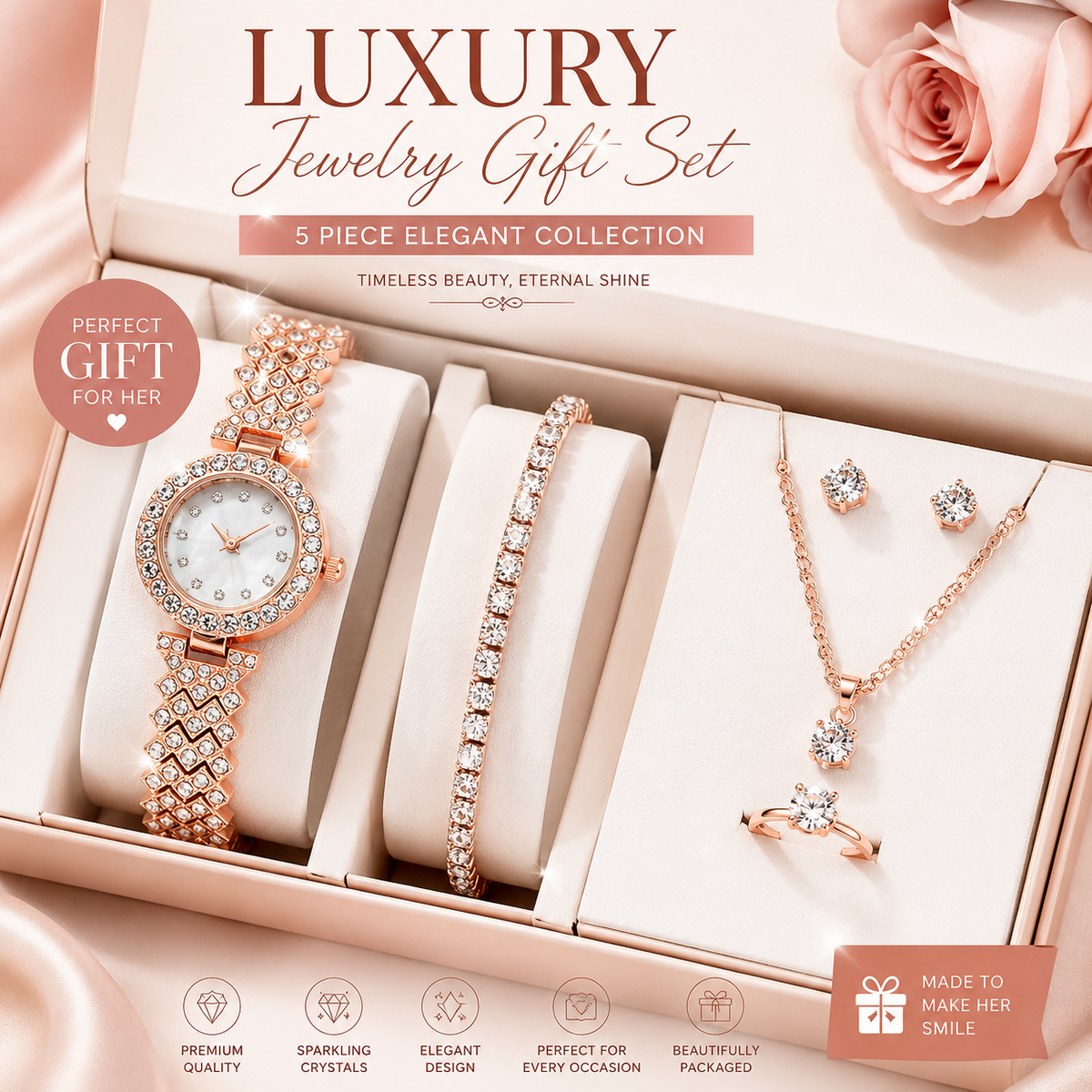 Rose Gold Jewelry Gift Set