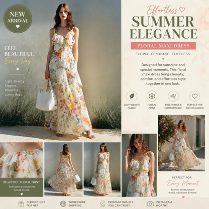 Floral Chiffon Maxi Dress