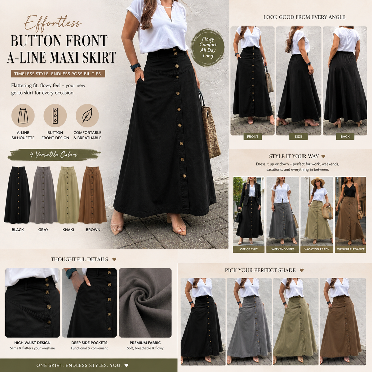 Elegant High-Waist Skirt