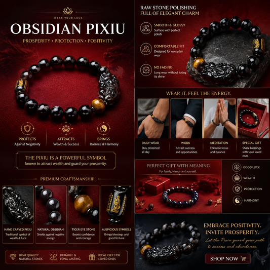 Obsidian Pi Xiu Bracelet