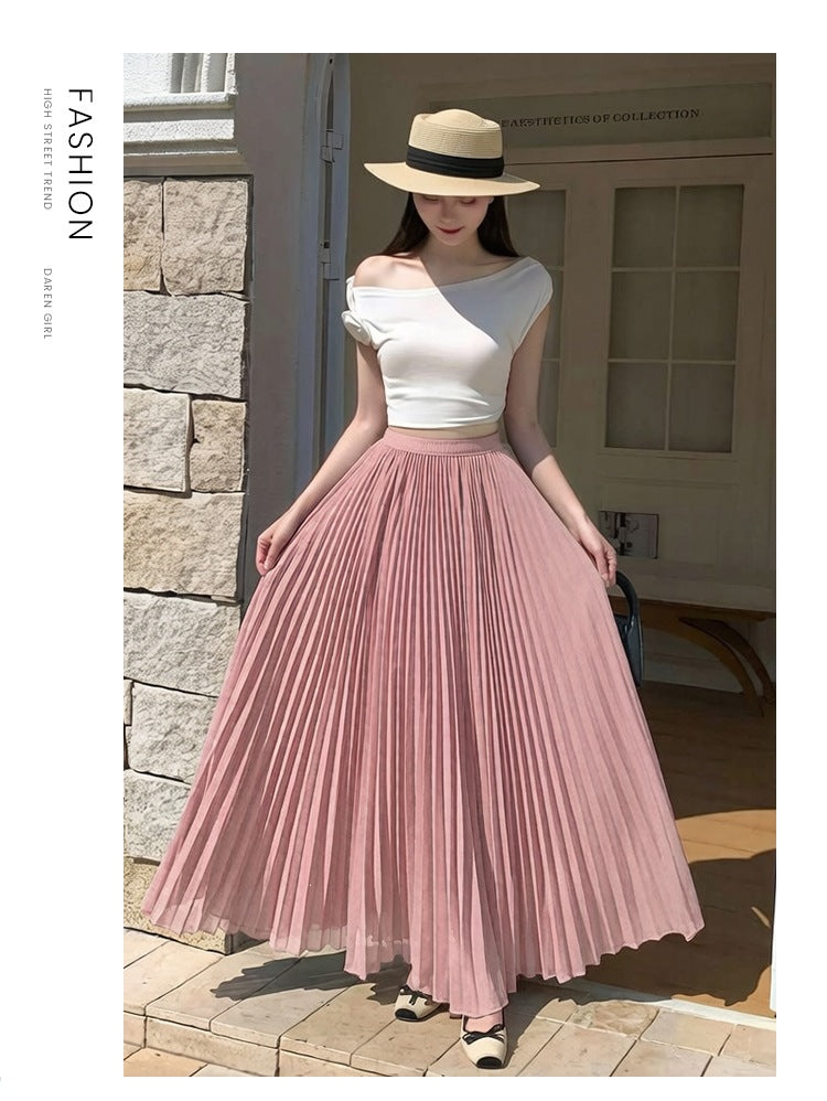 Pleated Chiffon Skirt